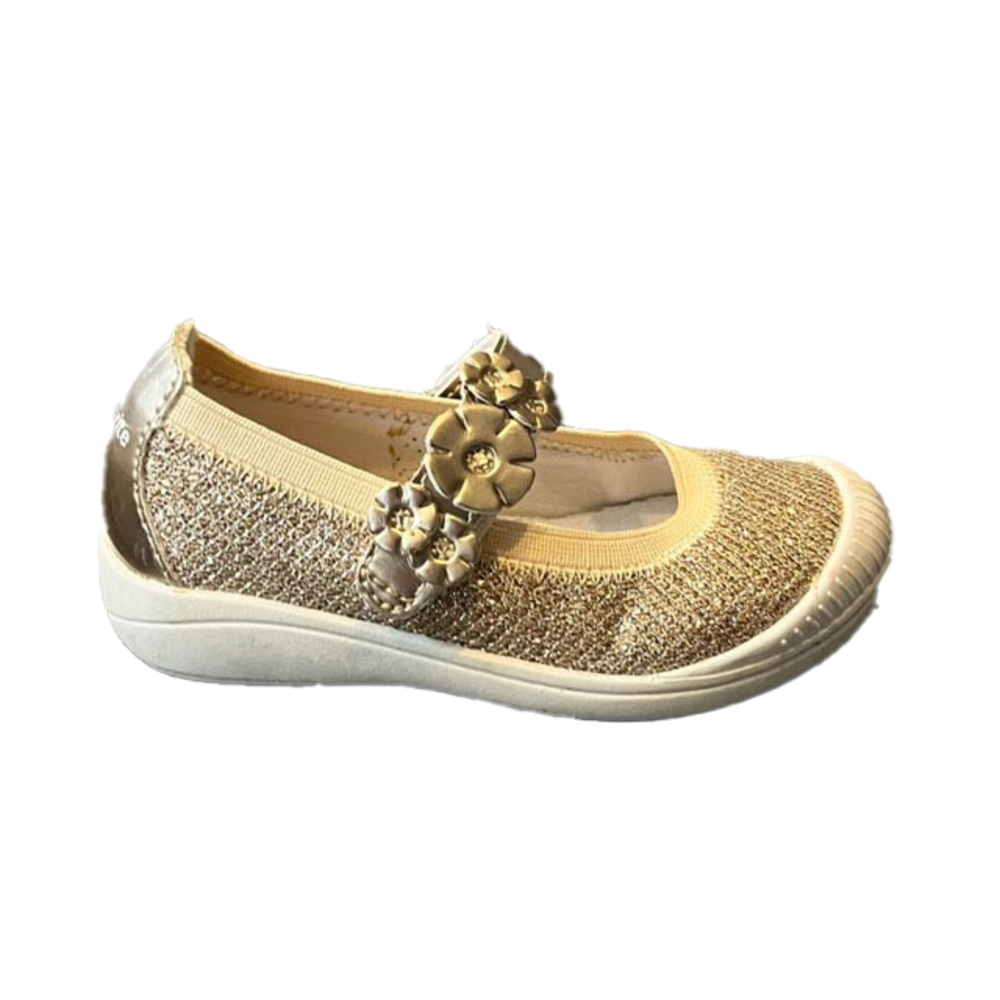 Stride Rite Girls Gold Shoes size: 6 Wide